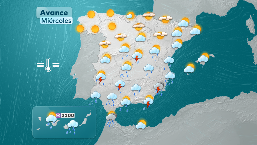 El miércoles, el centro de la borrasca se trasladará hacia el norte de Marruecos.