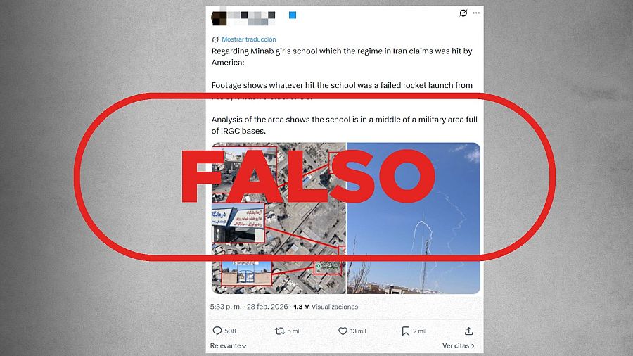 Mensaje que sitúa falsamente esta foto en Minab.