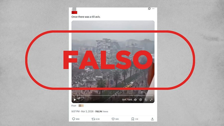 Mensaje que difunde este vídeo como si fuese actual en Tel Aviv.