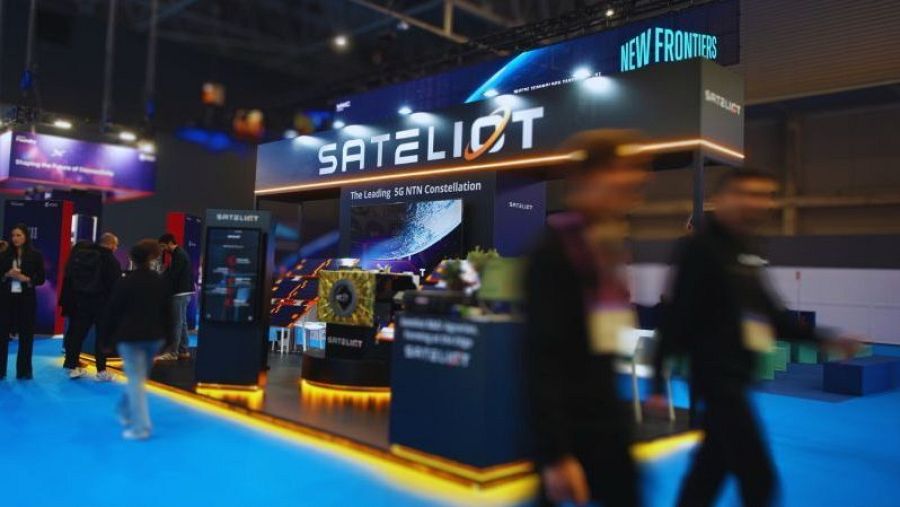 Imagen del stand donde se ubicaba Satelliot en el MWC
