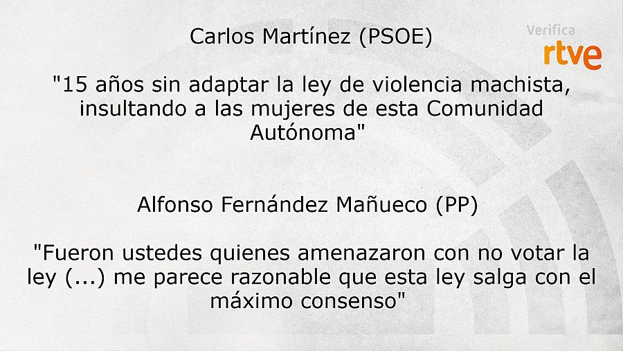 Martínez y Fernández Mañueco sobre la ley de violencia de género
