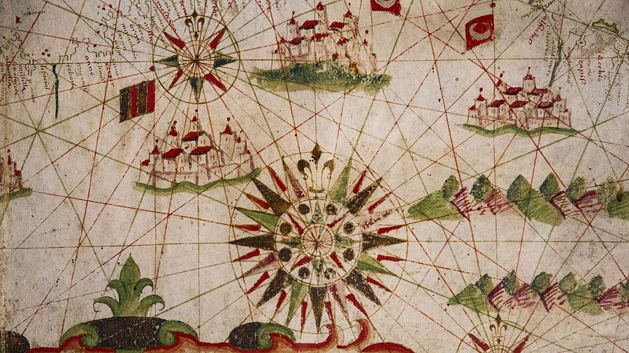 Detalle del portulano de Mesina