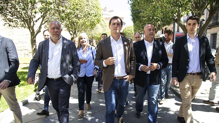 Francisco Igea y Albert Rivera en mayo de 2019 en Ávila
