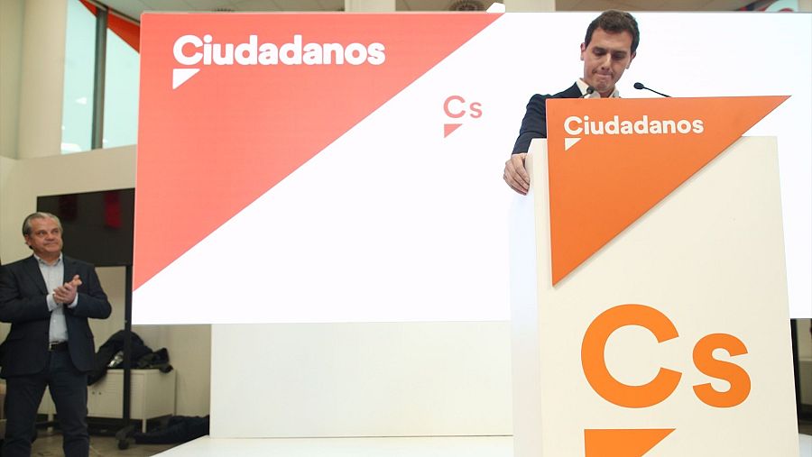 Albert Rivera comunica su dimisión en la sede de Ciudadanos en noviembre de 2019