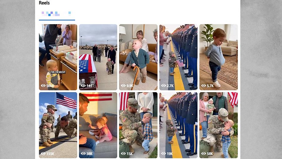 Publicaciones de la cuenta de Facebook que difunde vídeos de bebes creados con inteligencia artificial