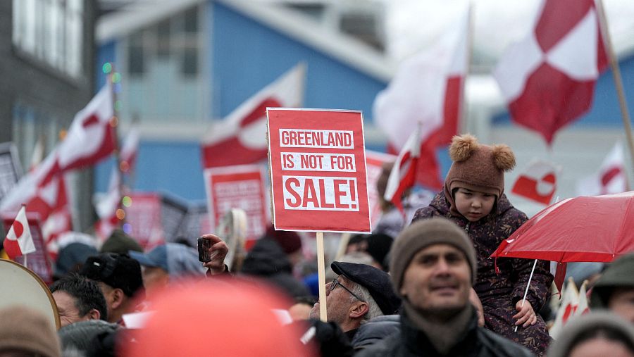 Manifestación en defensa de la soberanía de Groenlandia
