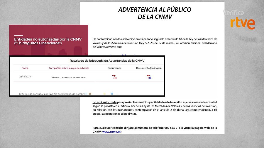 Resultado de la búsqueda en la web de la CNMV de 'chiringuitos financieros'