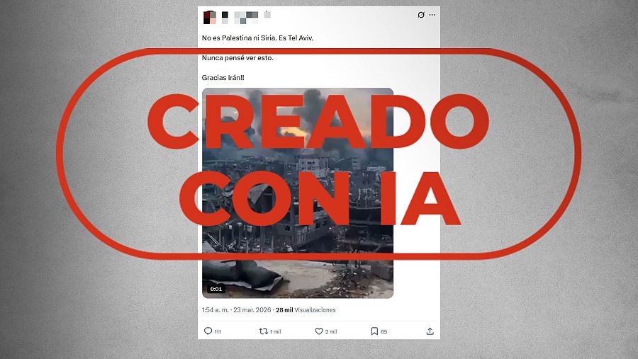 Publicación que difunde un vídeo generado con IA como si fuera real
