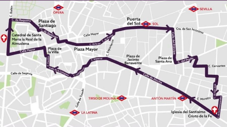 Itinerario 2026 de Jesús del Perdón de Madrid