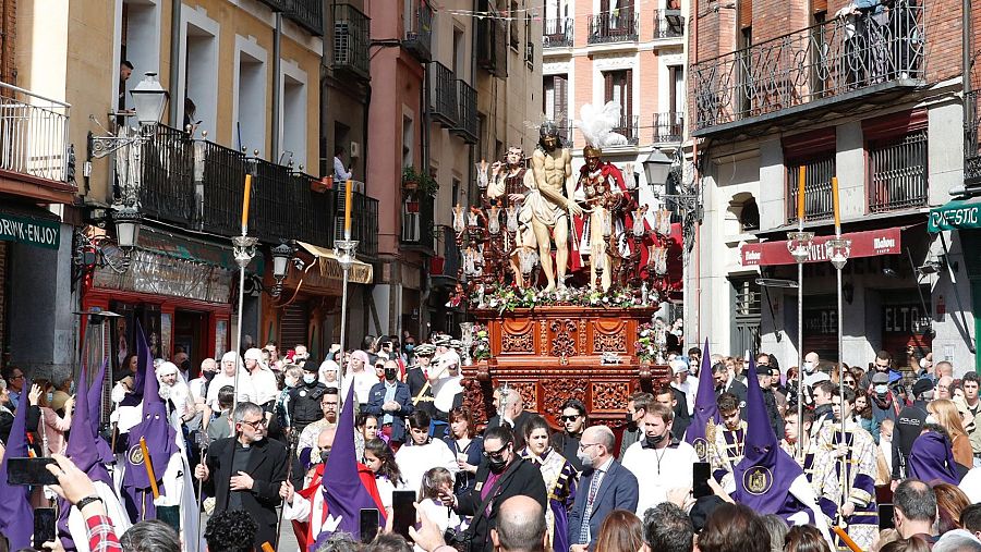 Vista de la procesión de Nuestro Padre Jesús del Perdón en Madrid en 2022