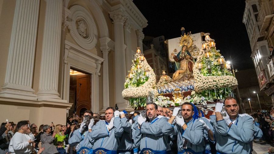 Virgen de la Piedad en la procesión de Las Promesas de Cartagena