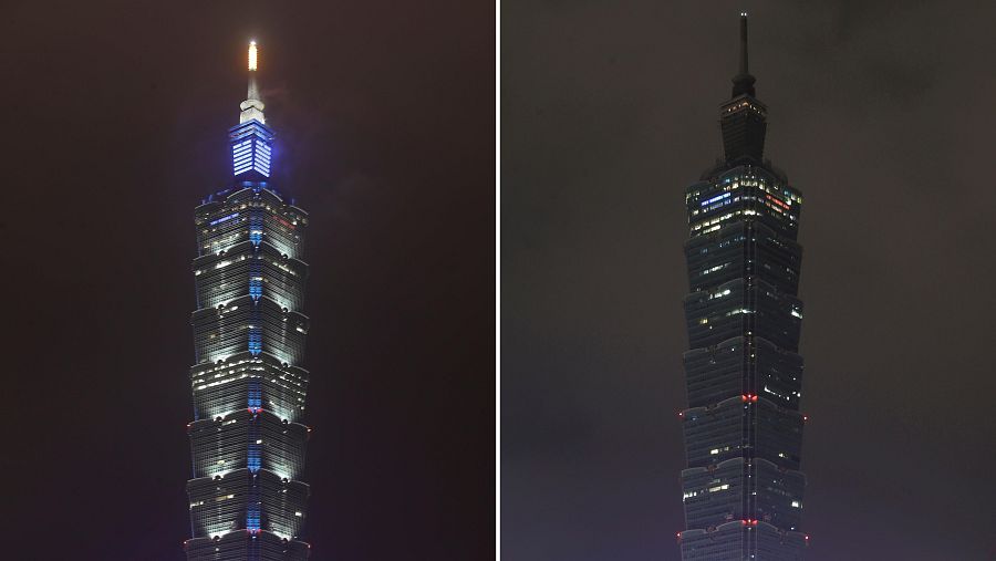 El icónico rascacielos Taipei 101, Taiwan
