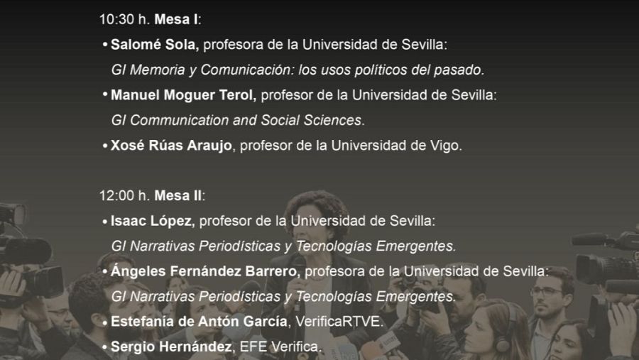 Una mujer se dirige a la audiencia desde un micrófono, posiblemente durante una mesa redonda. Se aprecia la presencia de cámaras y equipos de grabación, sugiriendo la cobertura mediática del evento.