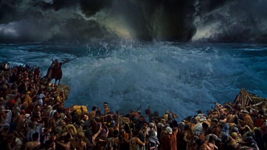 Los diez mandamientos, con Charlton Heston, Yul Brynner y Anne Baxter