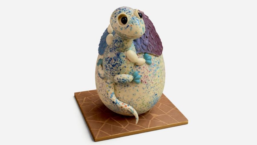 Segon premi en la categoria figures de xocolata, 'Sargantana de Gaudí'