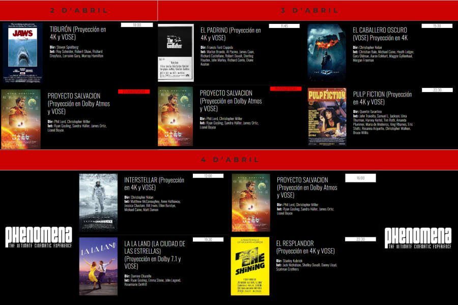 Programació dels dies 2,3 i 4 d'abril