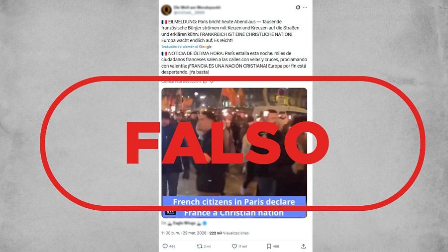 Mensaje que difunde un vídeo de enero como si fuera actual