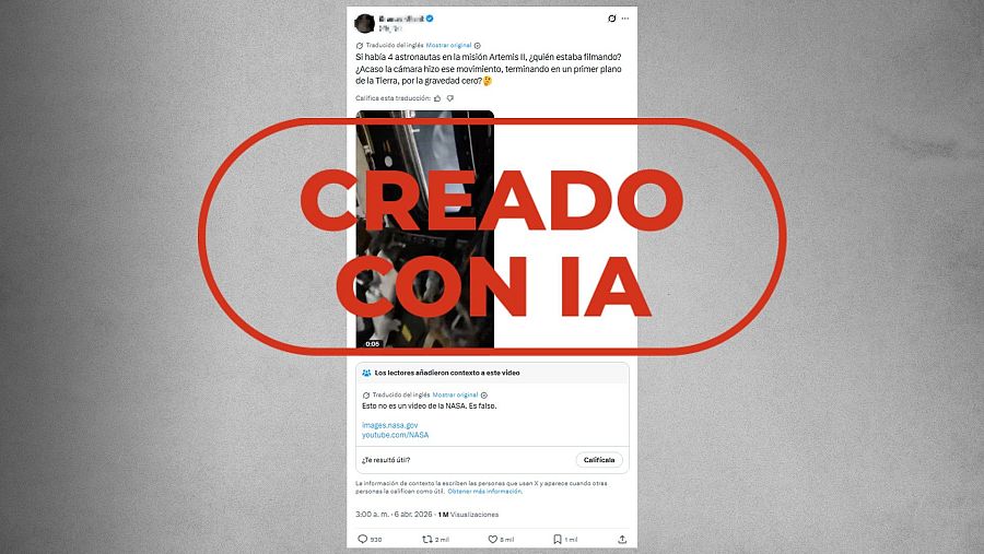 Inteligencia artificial y desinformación sobre la misión Artemis II: es real, no una recreación