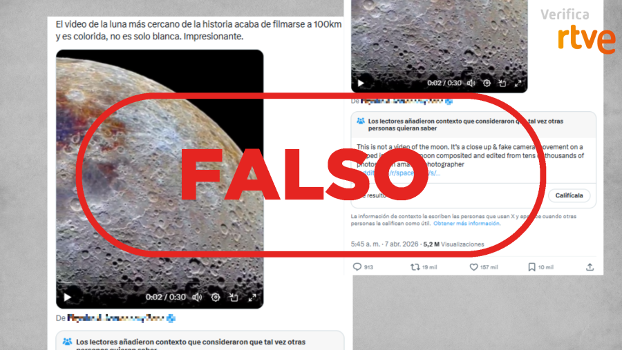 Publicación que difunde la falsa idea de que el vídeo de laluna es real y reciente
