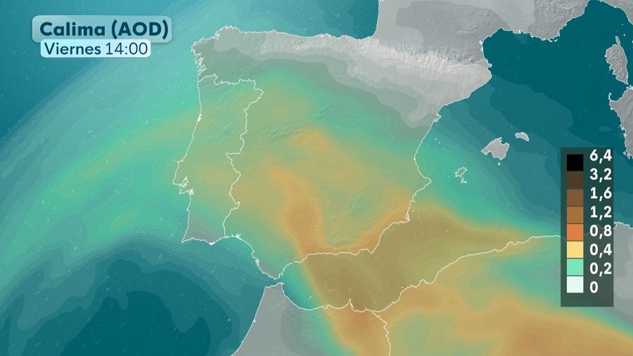 Polvo en suspensión previsto el viernes.