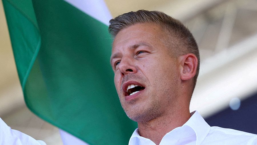 Péter Magyar en campaña electoral