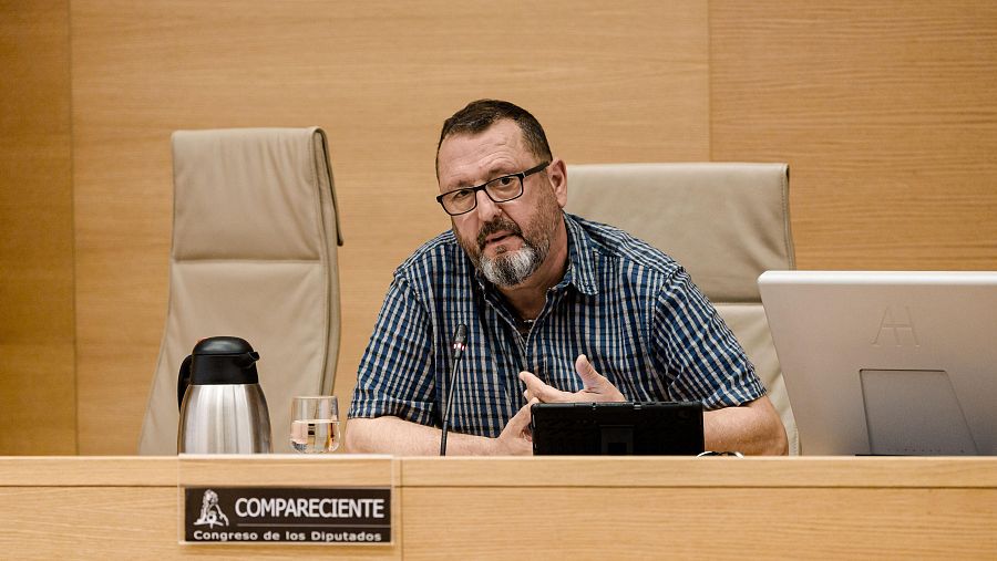 El exgerente de Sociedad Valenciana de Gestión Integral de Servicios de Emergencias, Raúl Quílez Moraga, en el Congreso de los Diputados