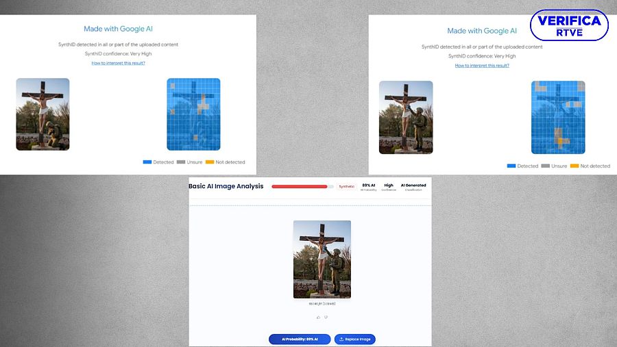 SynthID y Truth Scan concluyen que son dos imágenes generadas con inteligencia artificial