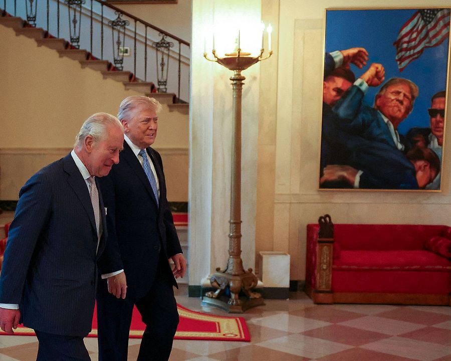 Donald Trump y el rey Carlos III en la Casa Blanca