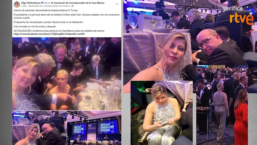 La embajadora ucraniana durante la cena de corresponsales