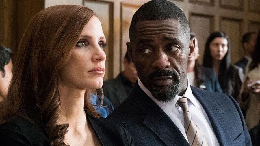 Jessica Chastain e Idris Elba en Molly's game