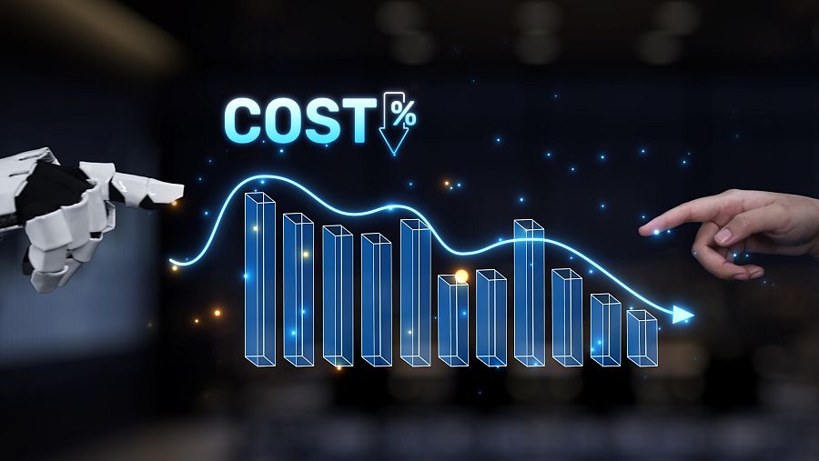 Gráfica de costes humano versus máquina