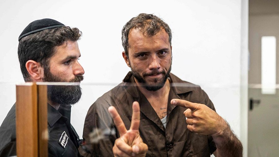 L'activista de la Global Sumud Flotilla Thiago Ávila en el moment de comparèixer davant d'un tribunal a Ashkelon, al sud d'Israel