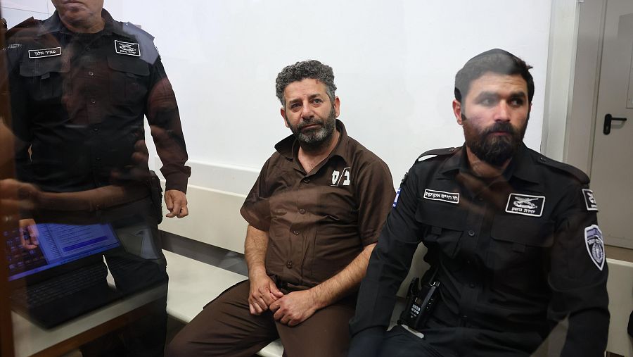 Saif Abukeshek, membre de la Global Sumud Flotilla, compareix com a arrestat al Tribunal de Primera Instancia d'Ashkelon, al sud d'Israel