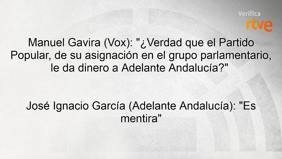 Afirmaciones de Gavira y García sobre las asignaciones parlamentarias
