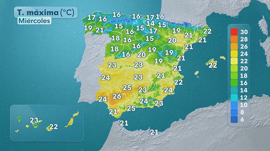 El tiempo en España, miércoles 6 de mayo.