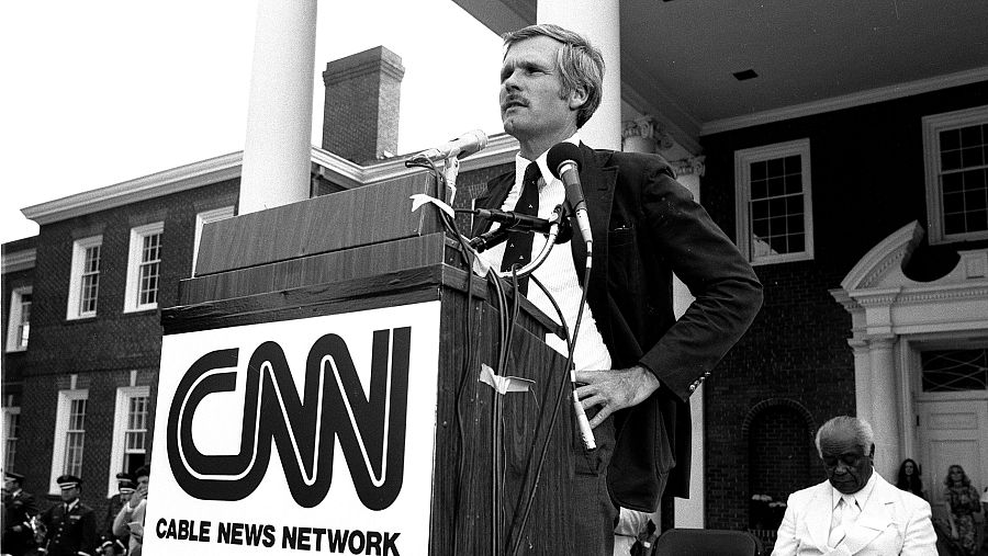 Ted Turner durante el lanzamiento de la CNN
