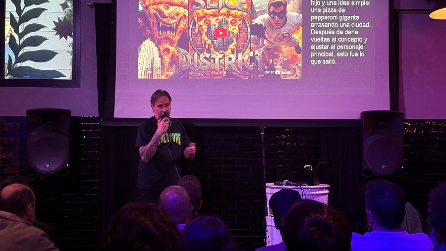 Intervención de David Colombo durante Birras Sintétídas Vol. 10