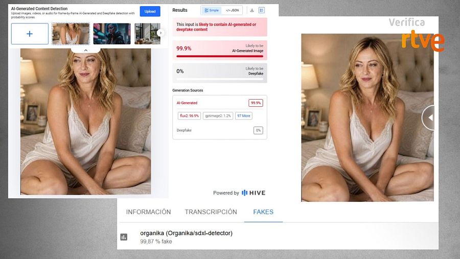 Análisis con Hive y Proyecto Iveres de la imagen de Meloni generada con IA.