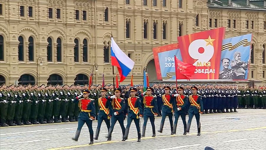 Desfile militar en la Plaza Roja de Moscú este 9 de mayo con motivo del Día de la Victoria.