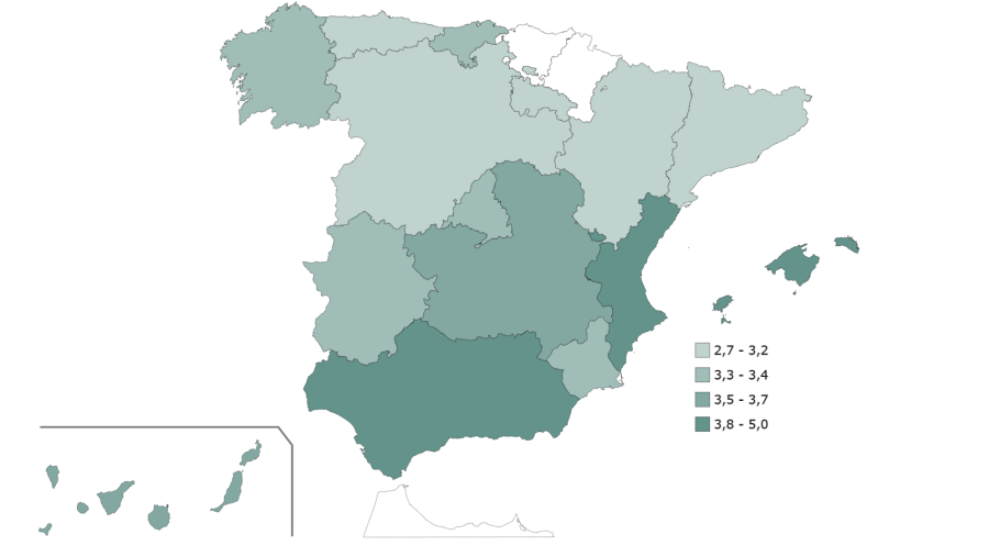 Tasas anuales del IPVA por comunidades autónomas. Año 2024