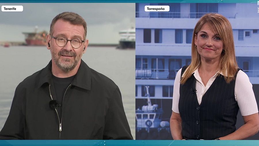 Marc Sala y Lourdes Maldonado, en el Telediario de ayer