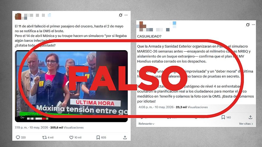 Mensajes que difunden la falsa idea de que el simulacro de abril implica que estaba todo orquestada