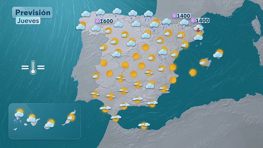 Mapa de previsión del tiempo 14 de mayo