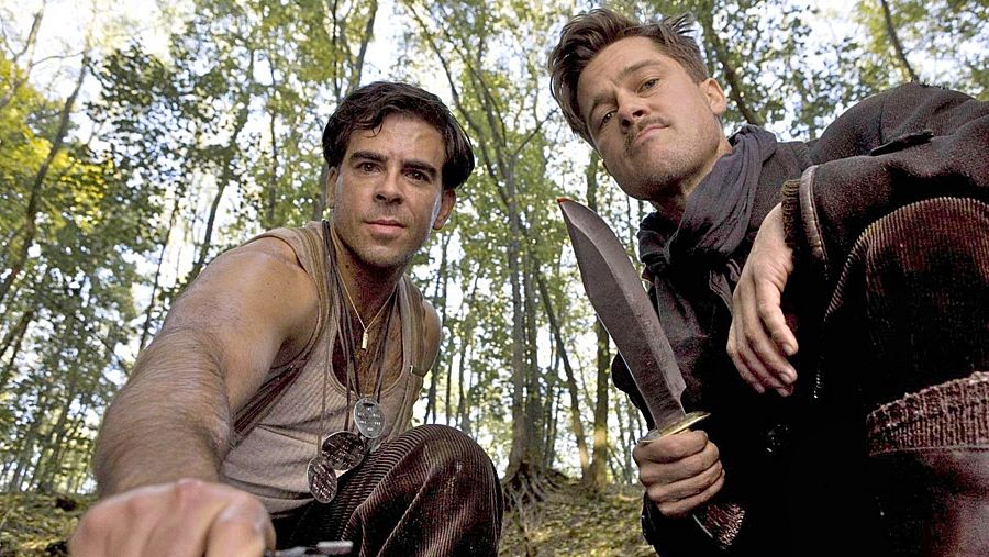 Eli Roth y Brad Pitt en 'Malditos bastardos'