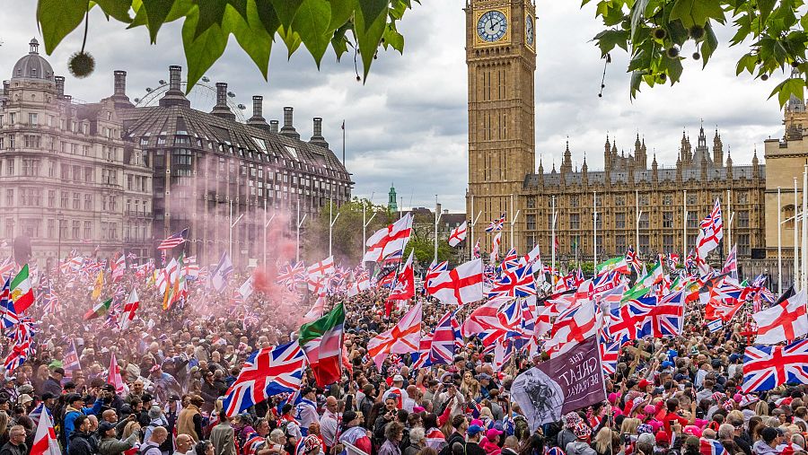 Manifestación contra la inmigración en el centro de Londres