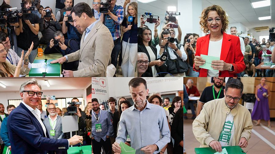 Los candidatos votan en las elecciones andaluzas 2026
