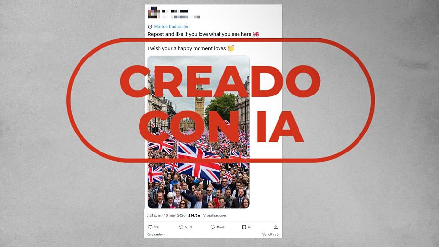 Mensaje que difunde una foto hecha con IA sin advertirlo.