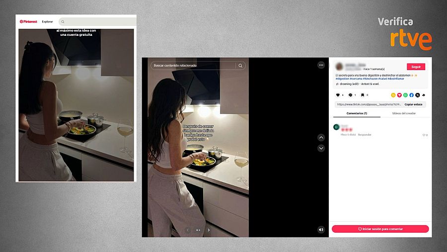 Imagen difundida por uno de los perfiles de TikTok que coincide con una foto de Pinterest / VerificaRTVE
