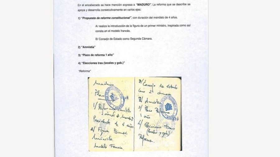 Parte del informe en el que se detalla que Julio Martínez Martínez tenía anotaciones con referencias a Venezuela.