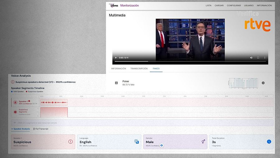 Resultados de las herramientas de detección de IA sobre el vídeo publicado por Trump